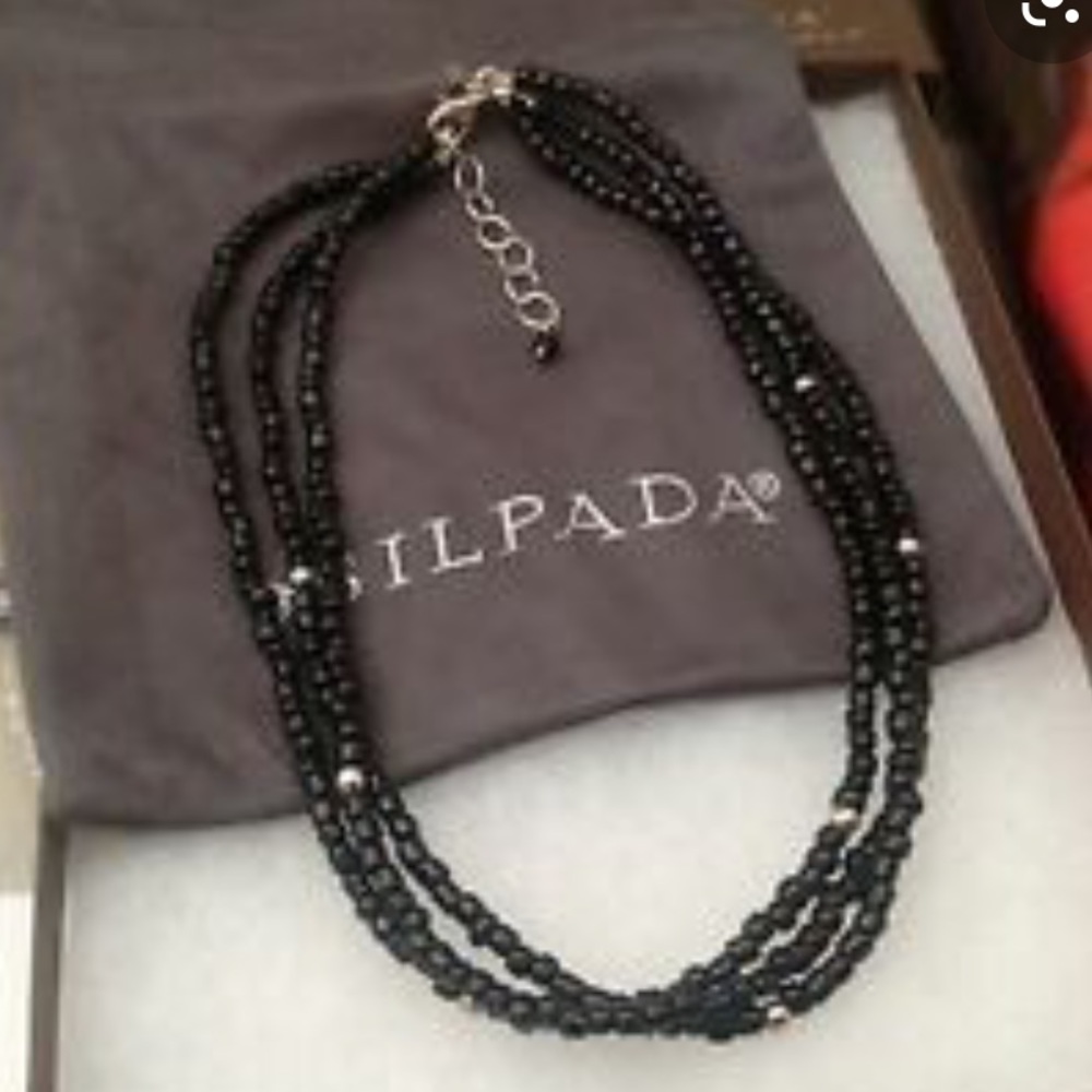 Retired Silpada black beaded necklace